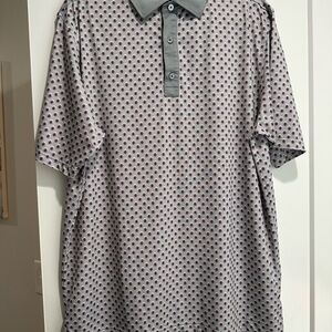 Men's Grey Polo Shirt with Micro Pattern